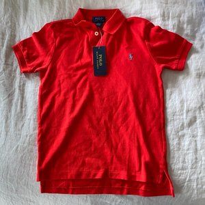 Ralph Lauren boys pique polo Red size 7  NWT
